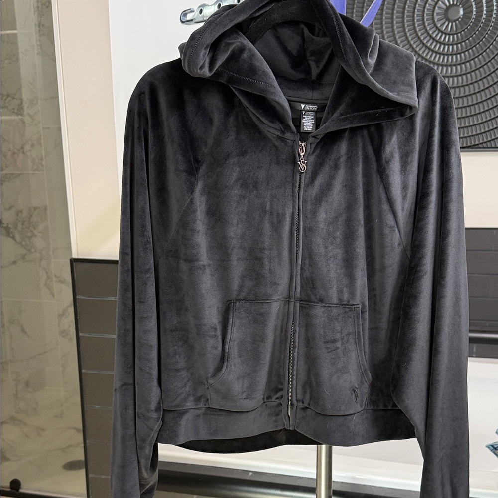 Victoria's Secret Black Velour Jacket